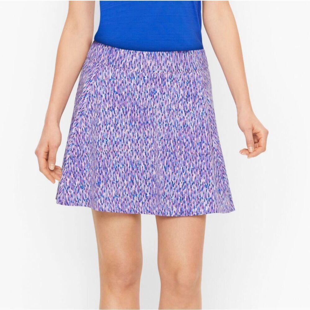 T by Talbots Lightweight Stretch Athletic Skort - Linear Texture Purple Blue XS